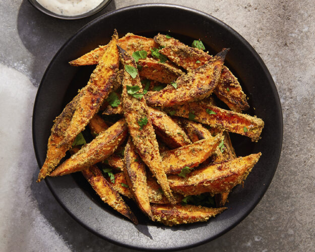 Ditch the cloying casserole for tahini roasted sweet potatoes with za’atar